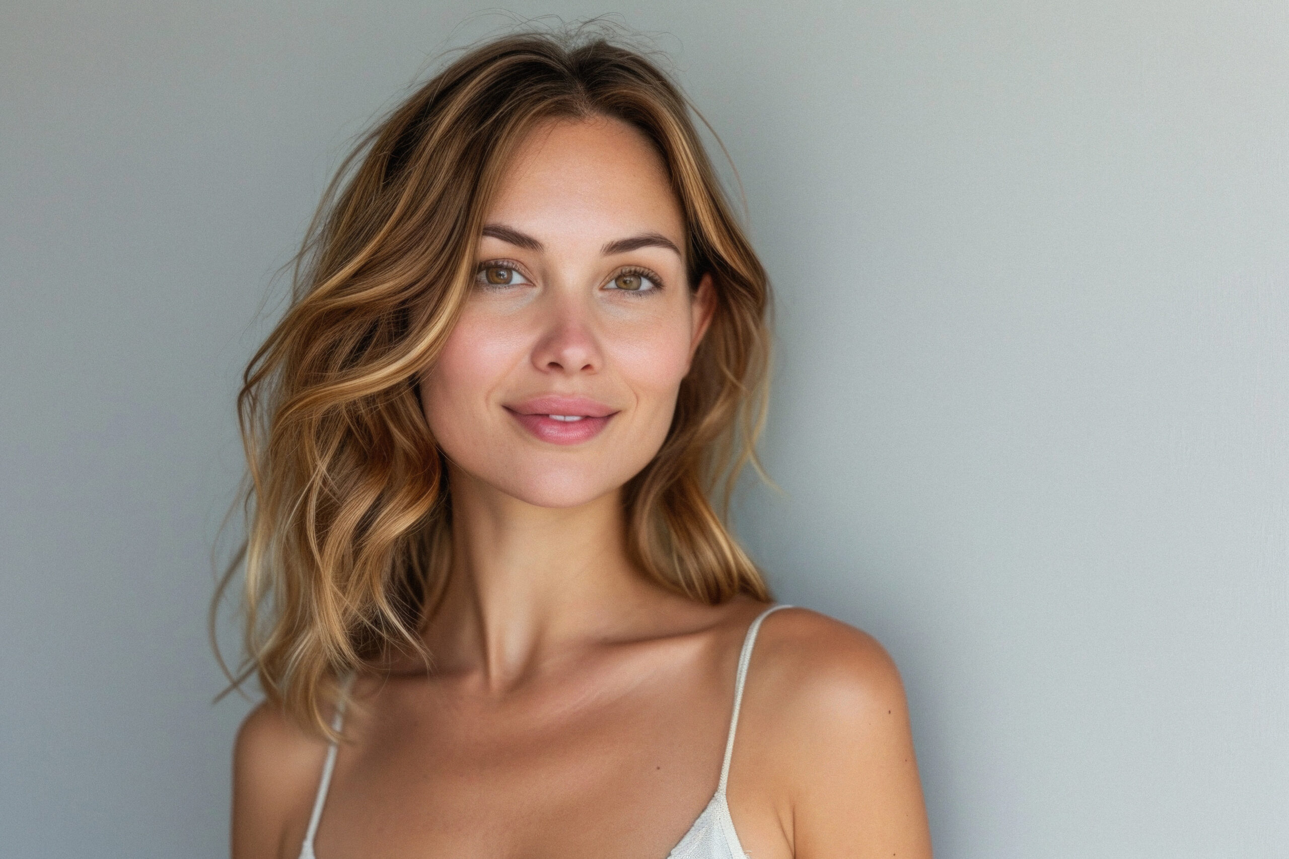 No-makeup confidence — hydrated lips, natural proportion