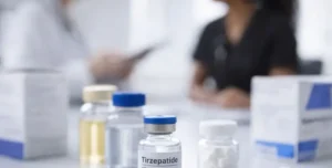 Physician reviewing tirzepatide medication and dosing information to ensure safe, supervised treatment