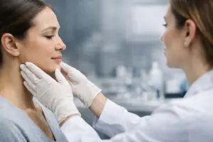 Physician-led injectable consultation assessing facial balance and structure