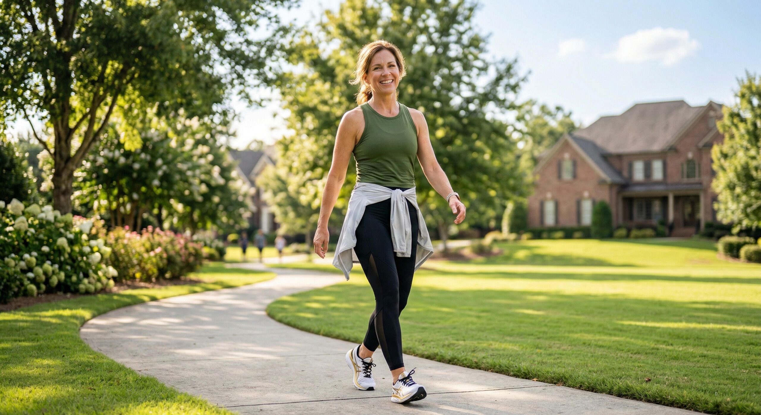 A vibrant, healthy woman experiencing the energy and metabolic benefits of a physician-led wellness program in Norcross